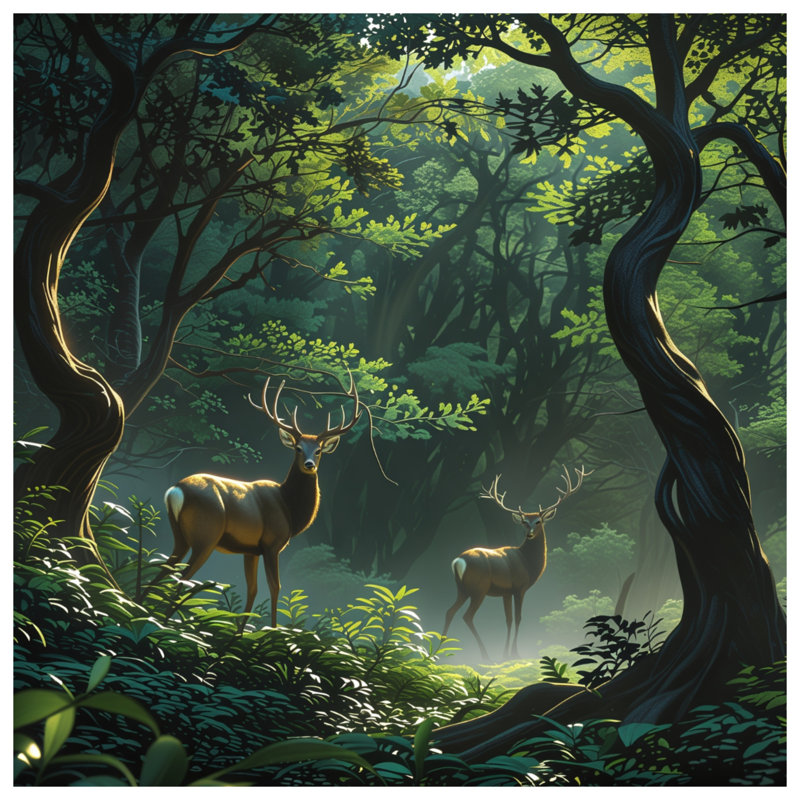 Édredon Deer In Forest, Lit simple