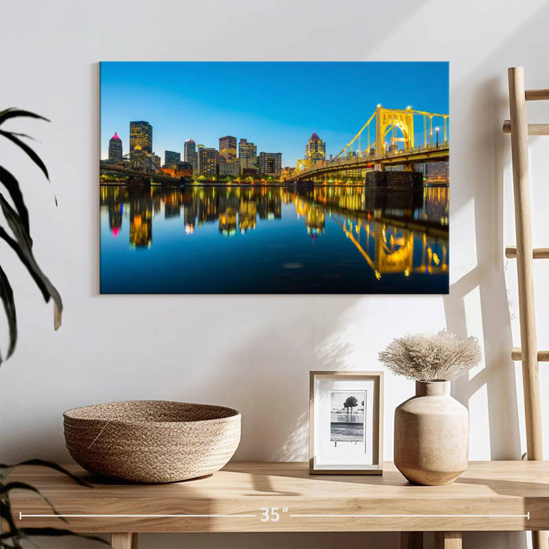 Sireci Downtown Pittsburgh Skyline, 16" H x 24" W