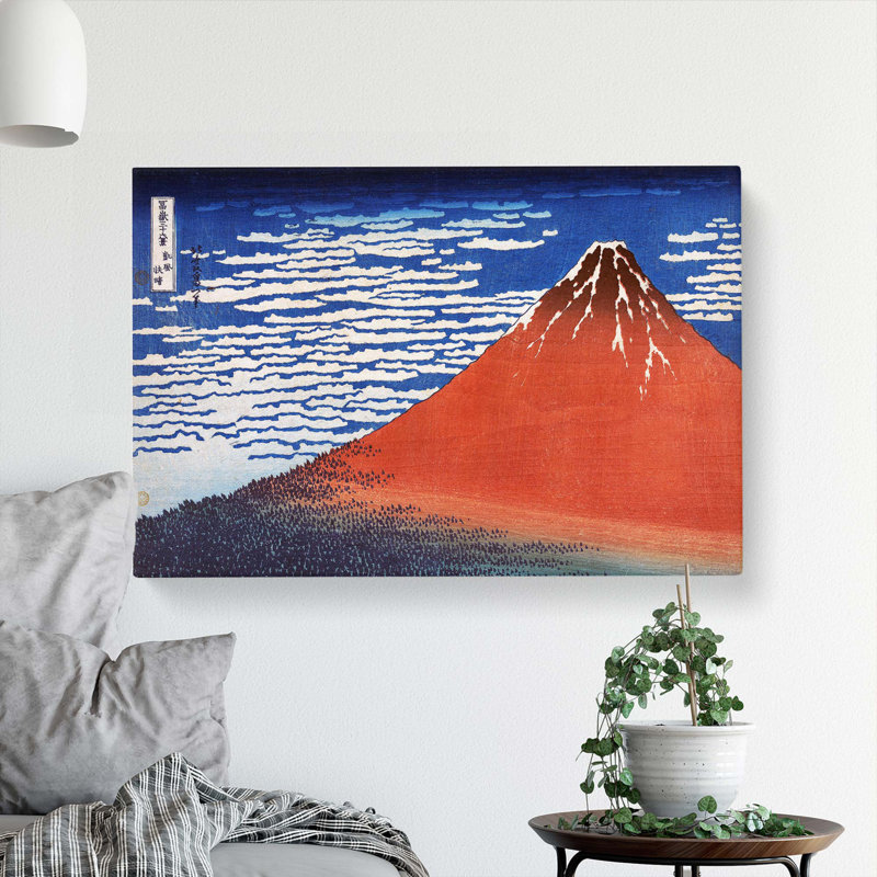 South Wind Clear Sky by Katsushika Hokusai - Wrapped Canvas Painting, 40cm H x 60cm W x 3cm D