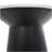 White Marble Geometric Side End Accent Table with Black Wooden Base