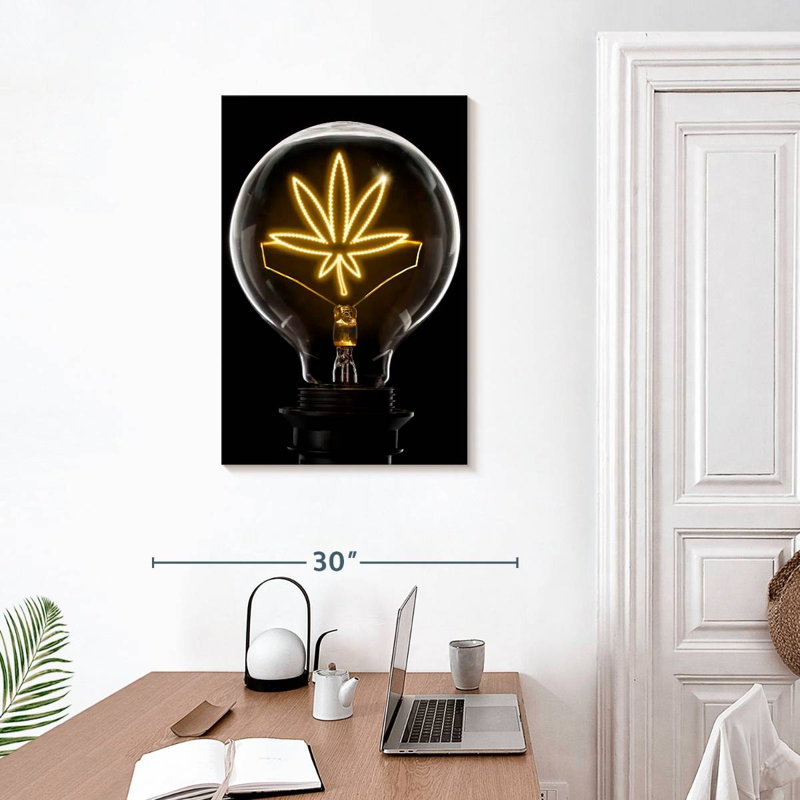 Senne Marijuana Leaf Lightbulb, 30" H x 20" W