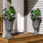 2-Pack Trophy Shaped Pedestal Planters, 23.6" Tall Outdoor Urn Flower Pots With Solid Base, Elegant Pattern, Weather-Resistant HDPE-116832556