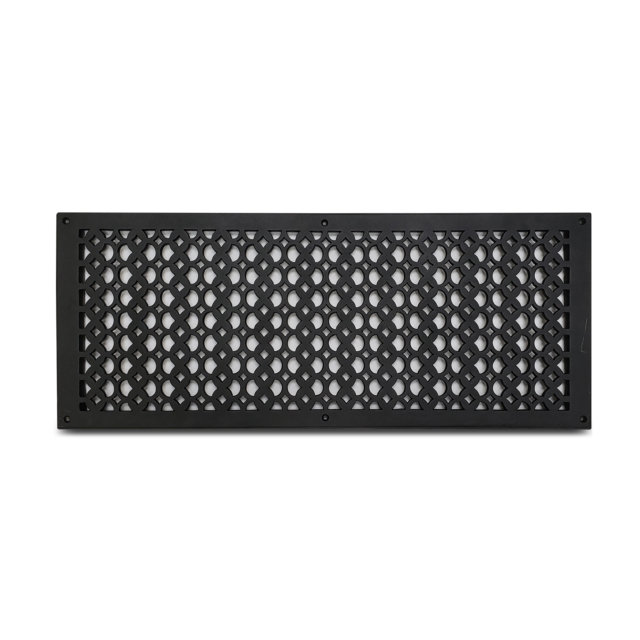 Grille murale en métal, Noir, 26" L x 10" W x 0.6" H