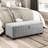 Storage Bench With Gray Boucle Fabric And Plywood Support Contemporary Covering Space-22726033
