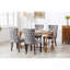 Ensemble de 2 chaises de salle à manger rembourrées à oreilles, surpiqûres cloutées, pieds en bois massif-805395228-805395200