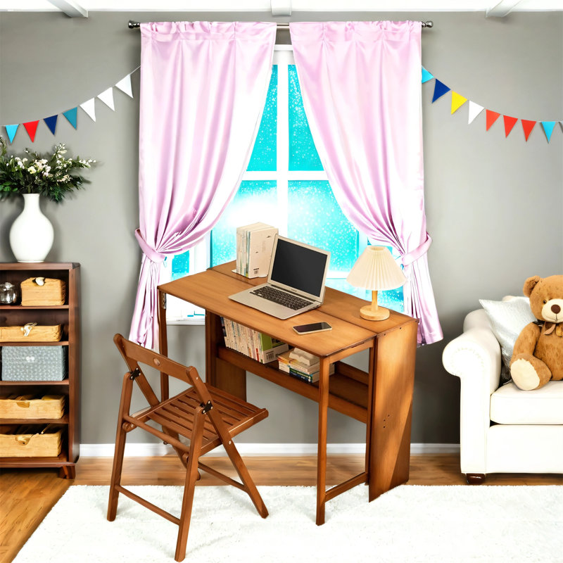 Bamboo Folding Table, Space-saving Computer Desk
