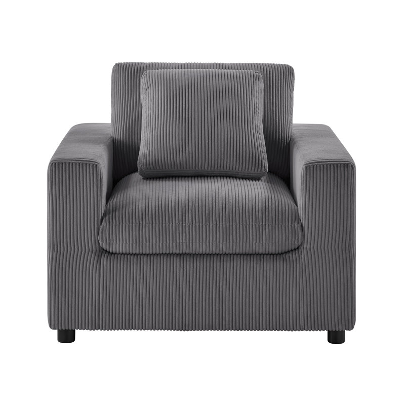 Jodina Modern Armchair, Tranala Gray Corduroy