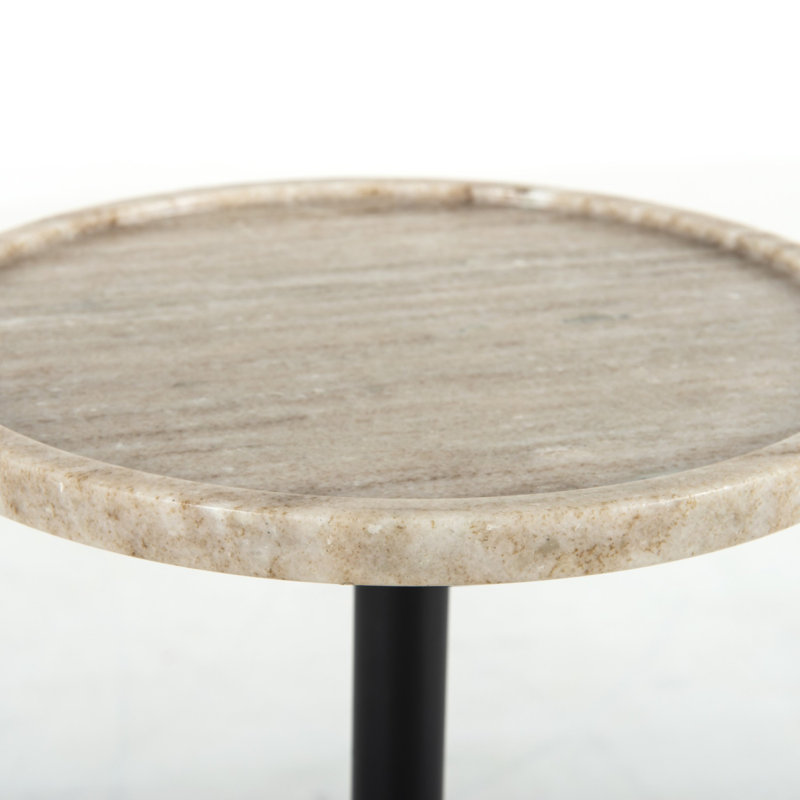 Viola Marble End Table, Antique White