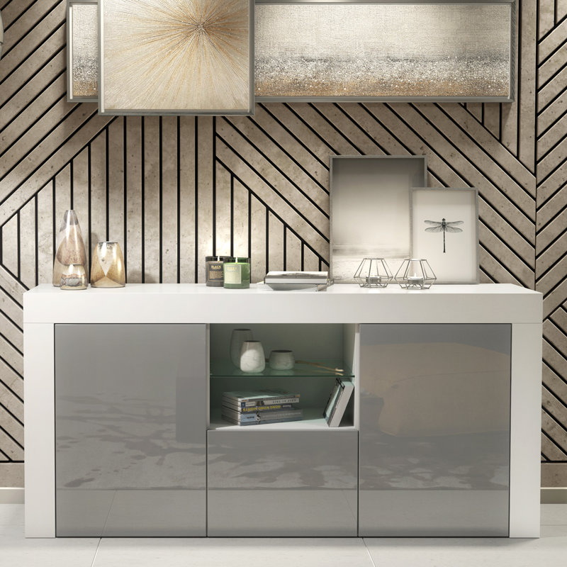 Unfinished TV Stand for TVs up to 50", White/Grey