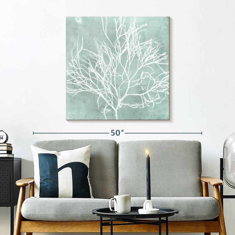 Algue Brampt sur turquoise II, H 30 po x l 30 po