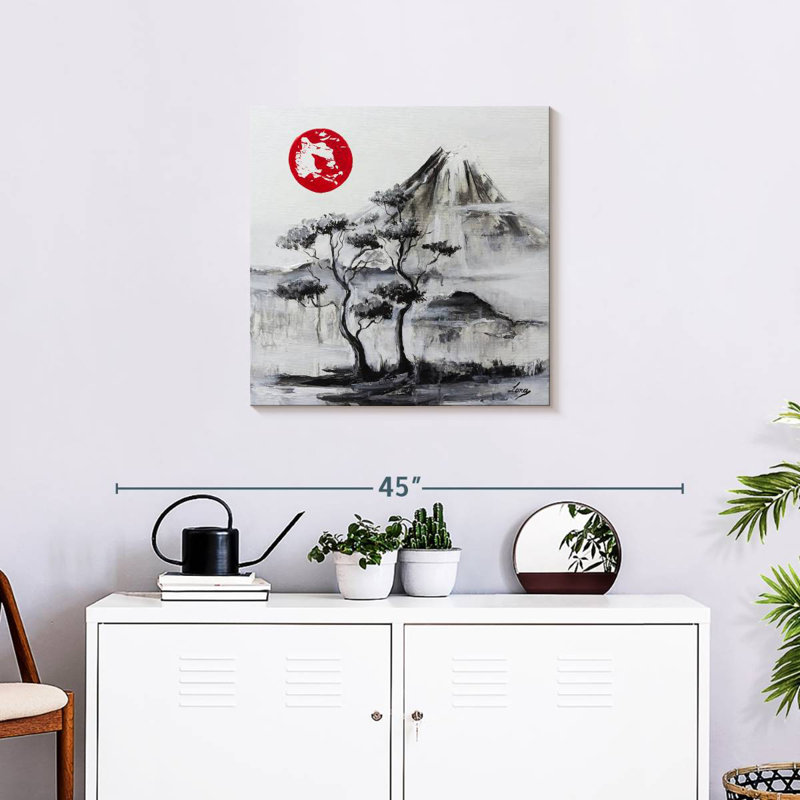 Harnek, paysage japonais pittoresque, H 10 po x l 10 po
