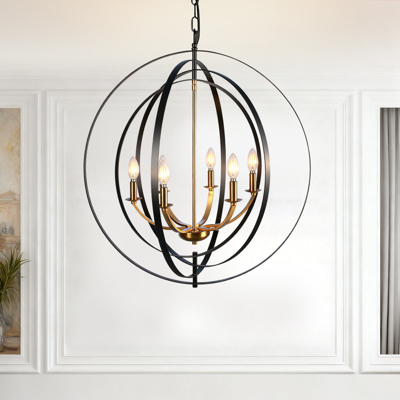 6 - Light Dimmable Globe Chandelier