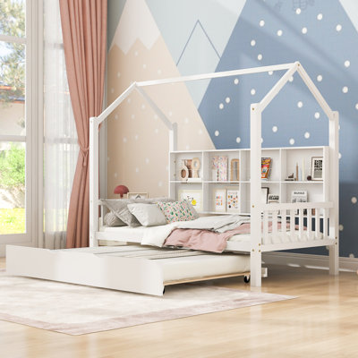 Lit simple en bois avec lit gigogne et lit pour enfant