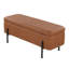 Banc de rangement contemporain en similicuir noir et acier par Lumisource