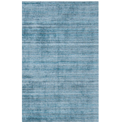 Abbie-Jo Hand Loomed Viscose/Cotton/Wool Solid Color Rug in Teal/Blue