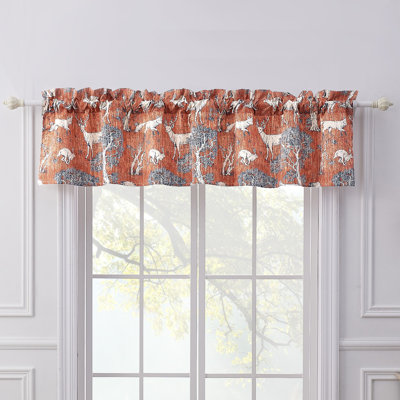 Greenland Home Fashions Menagerie Window Valance – 16" H Lined Polyester Curtain With 3" Rod Pocket And 2" Header, 84" W