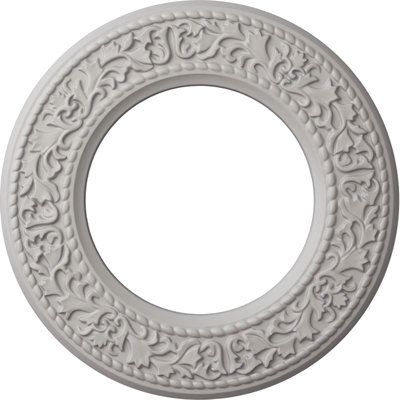 Endurathane Blackthorn Ceiling Medallion, 13 3/8"OD x 7 1/2"ID x 3/4"P (Fits Canopies up to 7 1/2"), Hand-Painted Ultra Pure White Finish