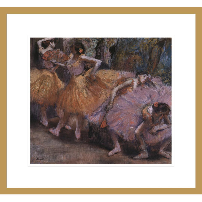 Quatre ballerines au repos par Edgar Degas, impression giclée encadrée, H 17,75 po x l 19,14 po