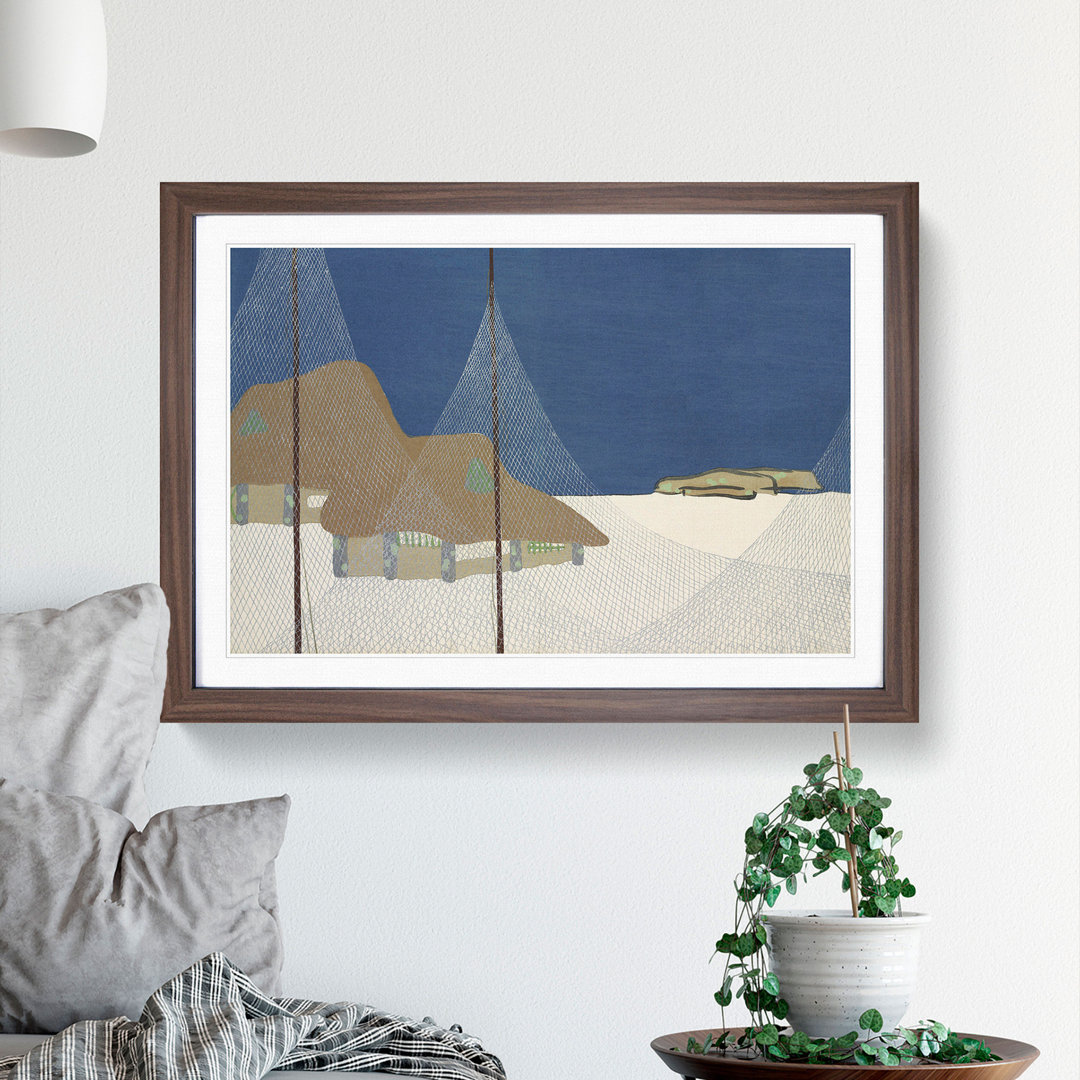 Fishing Village by Kamisaka Sekka - Picture Frame Painting