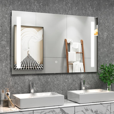 Frontlit LED Bathroom Mirror Dimmable & 3 Colors Lights