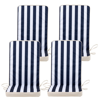 Bean Bag Bazaar Deck Outdoor High Back Seat Pad, Pack of 4