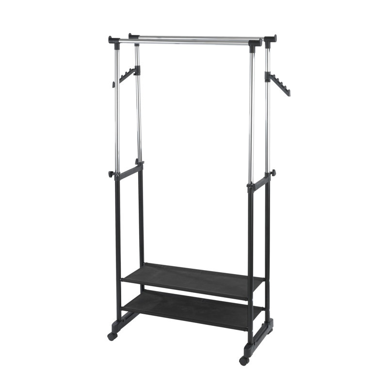 89.5cm Adjustable Rolling Clothing Rack
