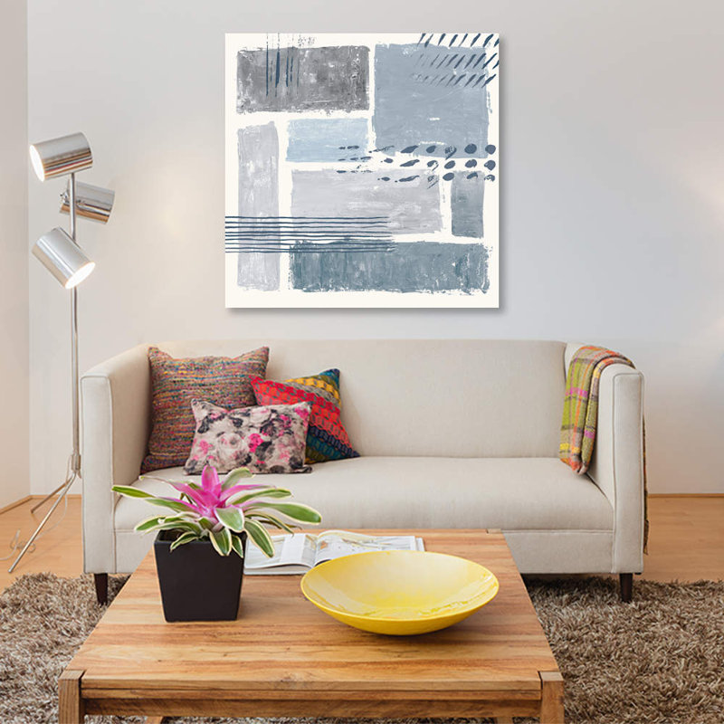 «Entre les lignes III», reproduction sur toile, H 12 po x l 12 po x P 1,5 po, Pas de tapis, Toile tendue