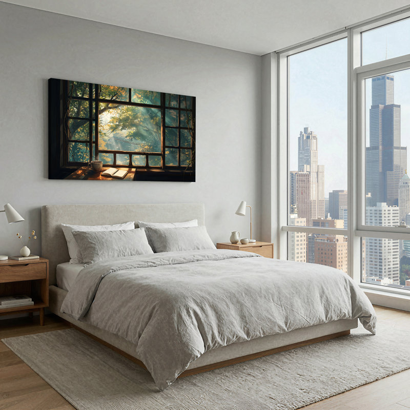 Art mural sur toile en forme de soleil ensoleillé, 46“W x 24”H