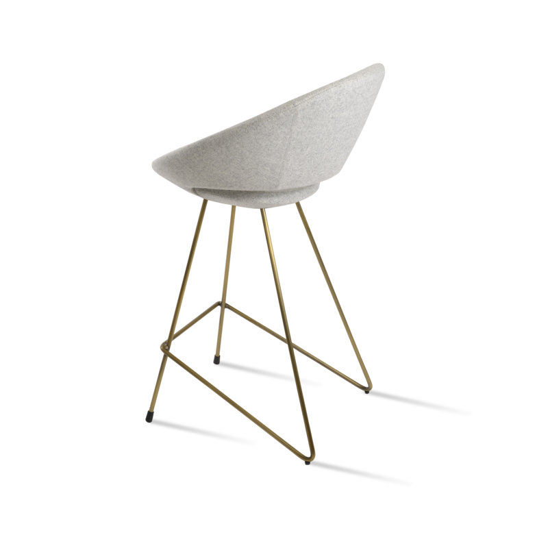 Tabouret de bar et de comptoir Crescent Cattelan, Argenté, Laiton, Tabouret de comptoir (siège d'une hauteur de 24 p