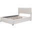 Lit plateforme tapissier beige avec 2 tiroirs - Lit gigogne classique pour la détente dans la chambre à coucher et lit gigogne