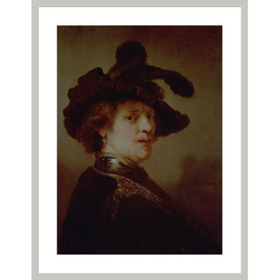 Autoportrait en déguisements par Rembrandt van Rijn - Impression sur toile encadrée
