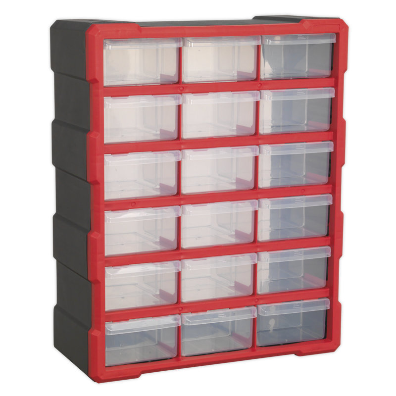 Quiana 38cm W Plastic Storage Rack, Red/Black