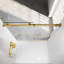 Porte de douche coulissante double sans cadre de 142 à 152 cm (L) x 198 cm (H), en verre trempé transparent de 10 mm, accessoires en acier inoxydable fini or brossé