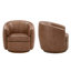 Fauteuil demi-tonneau pivotant en cuir Seraphina-56335271