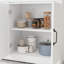Armoires, buffet de rangement blanc cassé 47,95 po avec 2 tiroirs et 4 portes pour le salon / la salle à manger | Bois aggloméré | Cuisine