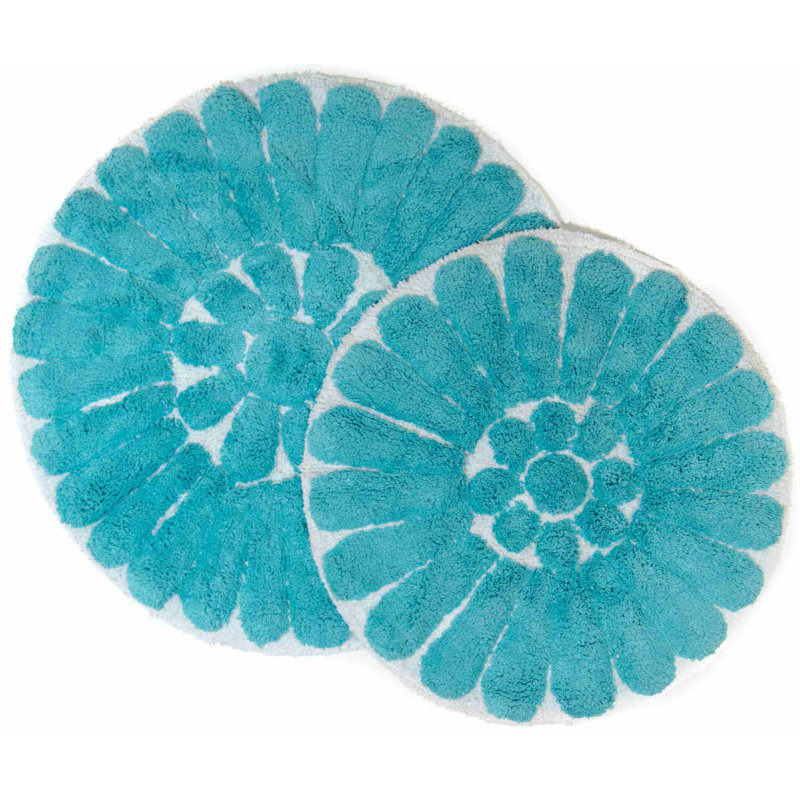 Tapis pour salle de bain Cressona, Blanc / aqua