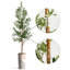 Arbre artificiel dans un pot de fleurs moderne, décoration d'arbre en soie d'olivier artificiel (pot et arbre)-938195091-925170724