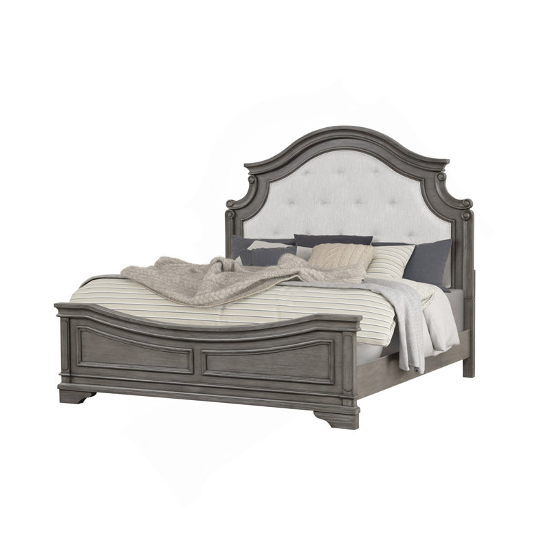 Grand lit de rangement en cristal avec finition en bois blanc