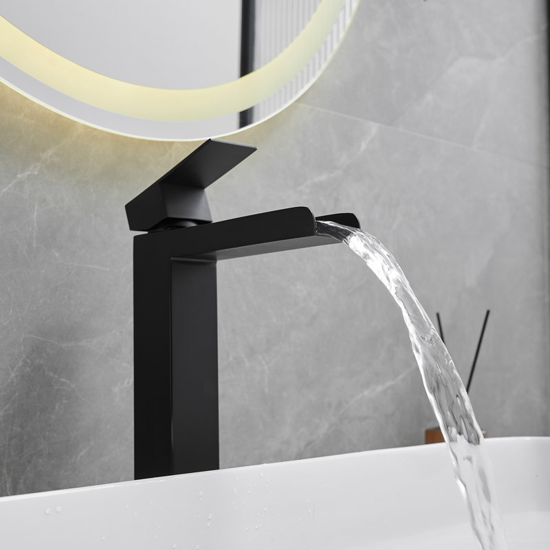 Robinet de lavabo vasque de salle de bain à poignée simple Waterfall