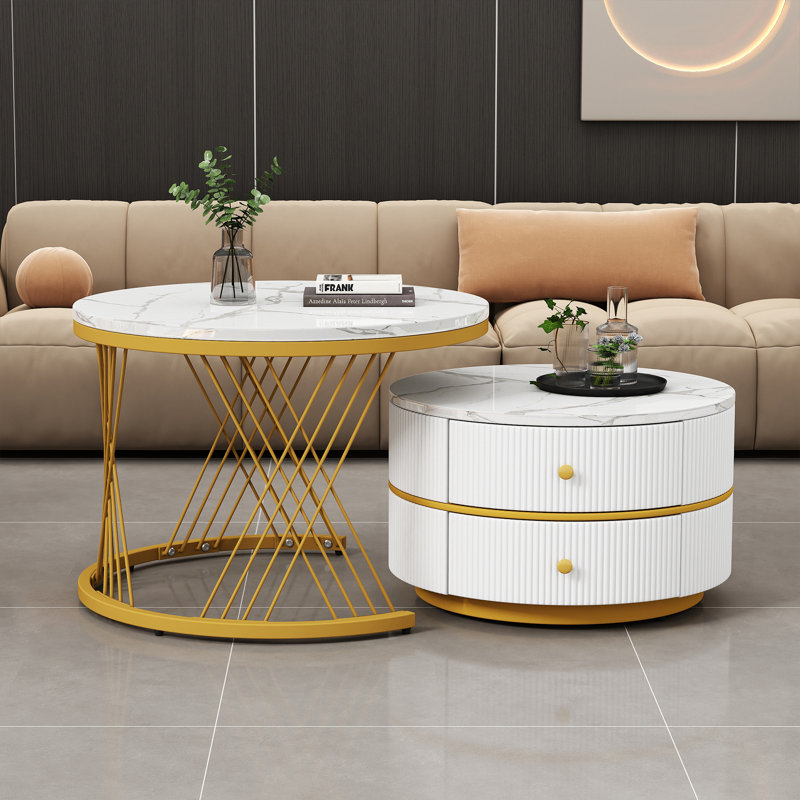 Aylanni Frame Coffee Table with Storage, Gold