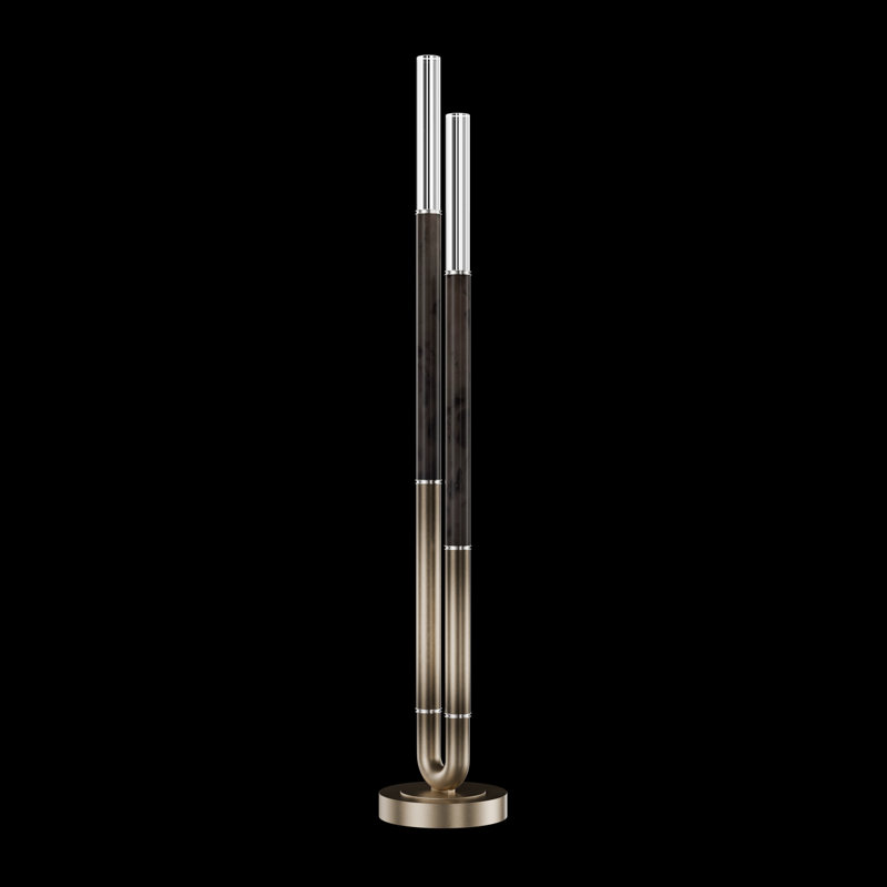 Lampe sur pied H 71,5 po Antonia, Ombre Bronze/Nickel/Charbon