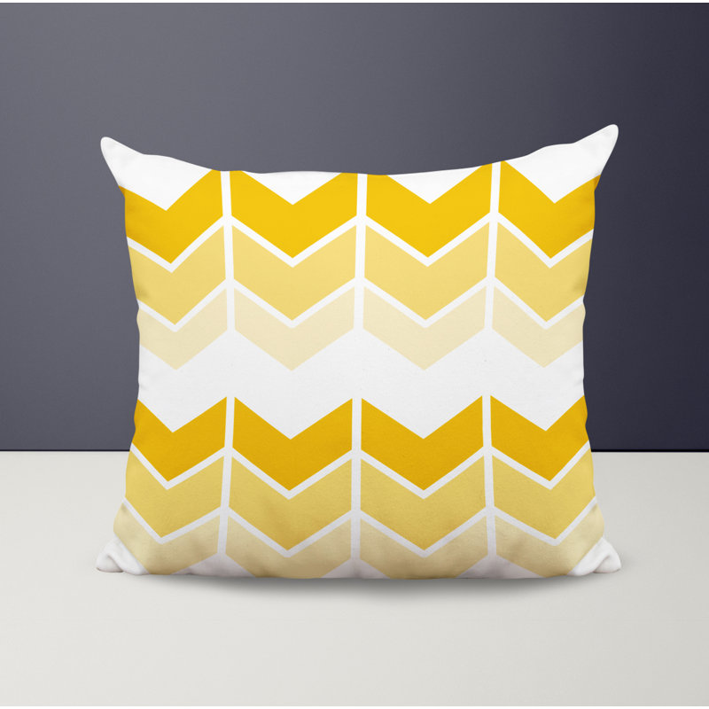 Housse et insert de coussin décoratif carré en polyester Chevy, L 15 po x H 15 po, Jaune