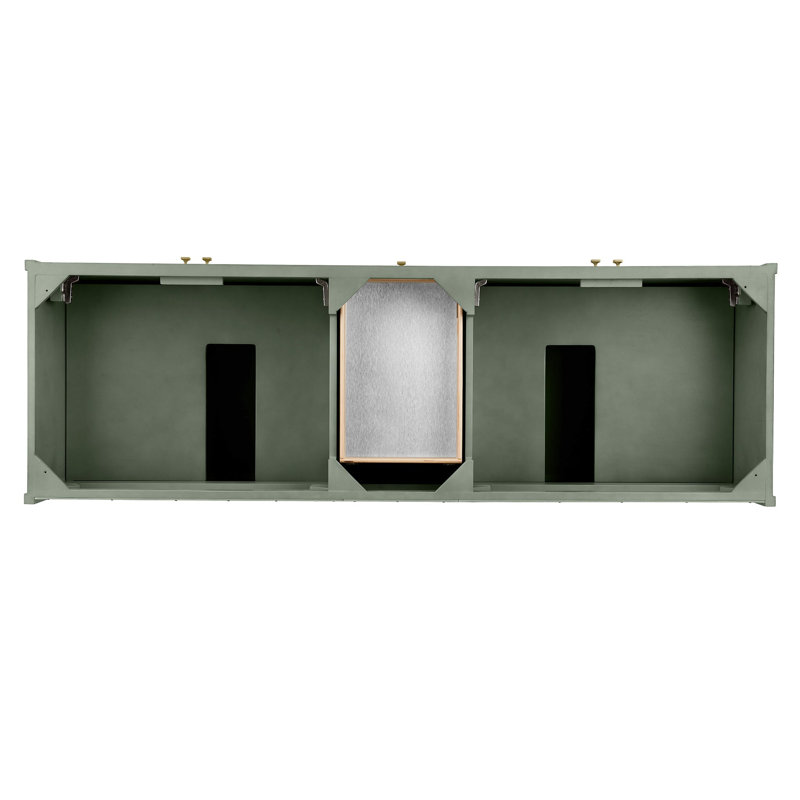 Chicago 72'' W Double Vanity, 8" Widespread, Smokey Celadon, Carrara White