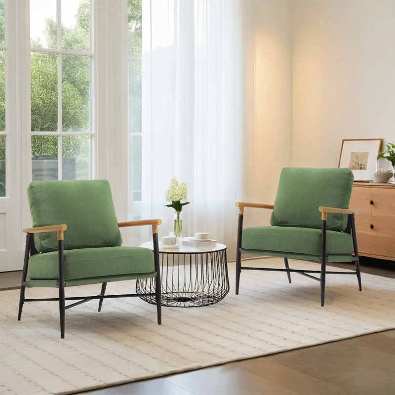 Fauteuil d'appoint Dajauna, Chenille verte
