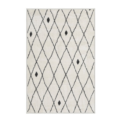 Tapis beige/noir traditionnel