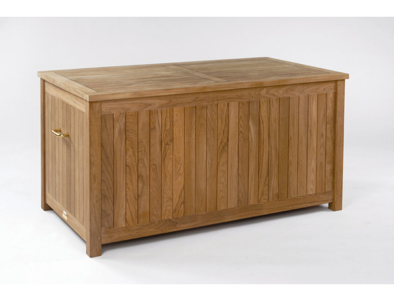 Kingsley Bate Water Resistant Solid Wood Teak Deck Box, 29" H x 60" W