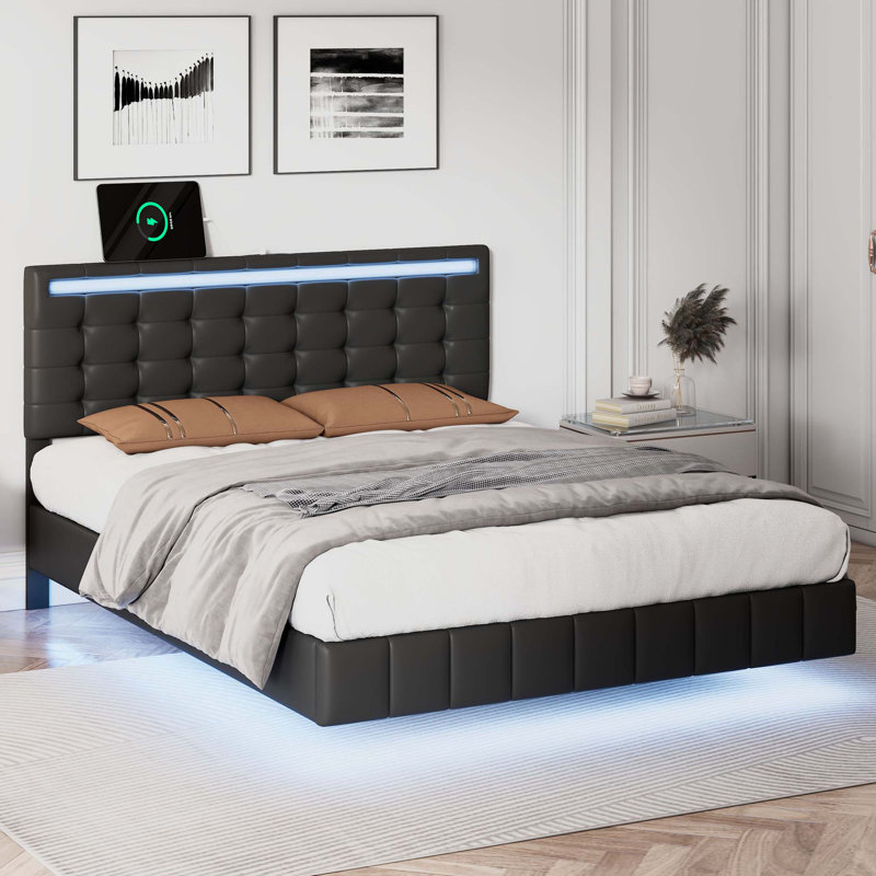 Imca Upholstered Bed, Black, Full/Double