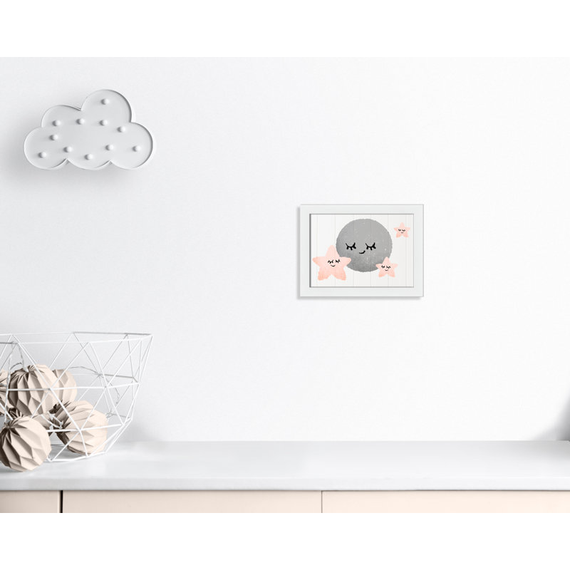 Décoration murale 2 enfants sleepy timey, H 10 po x l 14 po x P 0,63 po, Cadre blanc