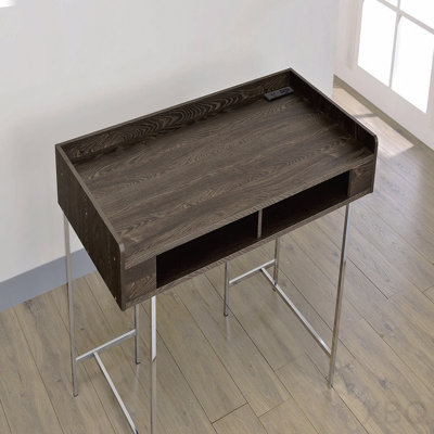 Bureau contemporain avec pieds en métal brun et chrome