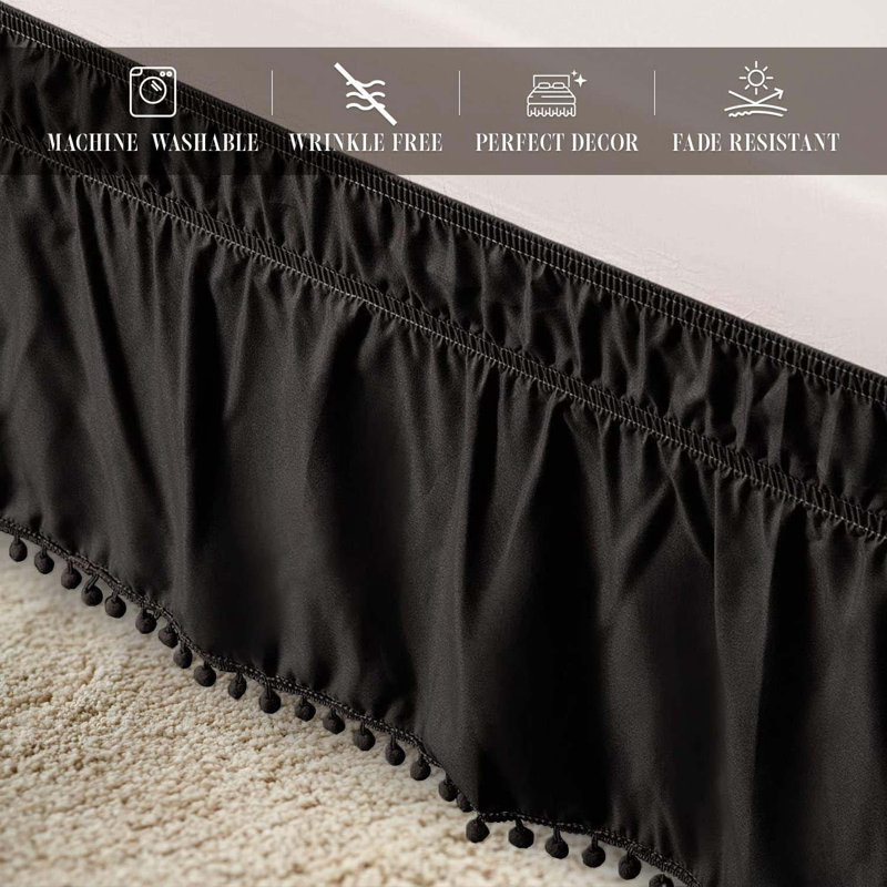 Wrap Around Elastic For Easy Application, Wrinkle Resistant, Queen/King, Black Of Night